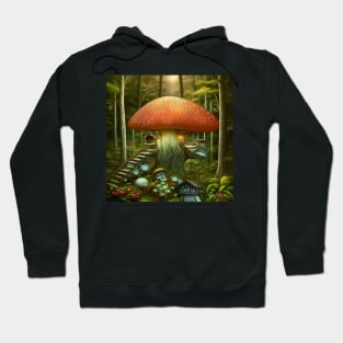 Magical Mushroom Cottagecore in Forest with High Trees, Mushroom Aesthetic Hoodie